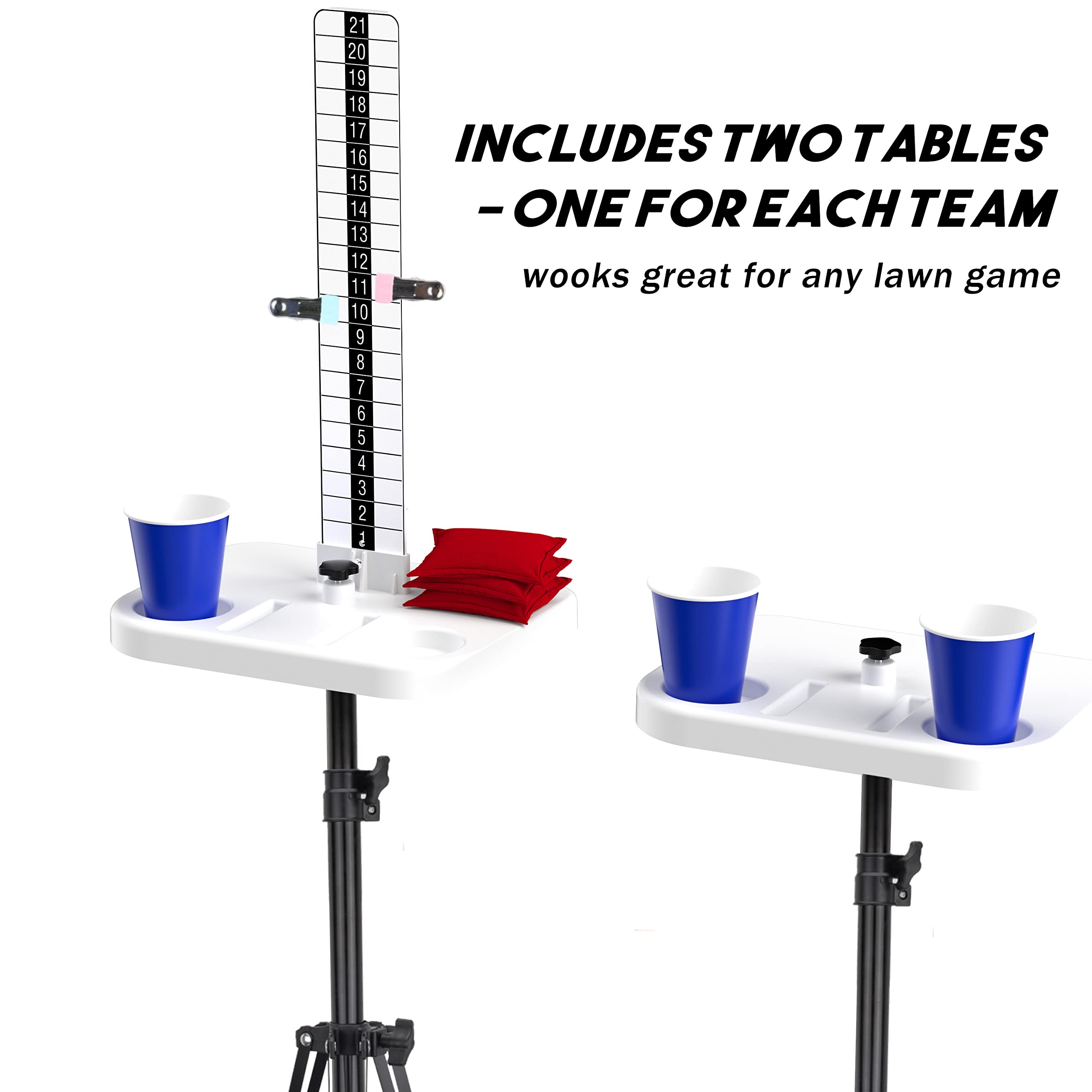 Teamaze Cornhole Scoreboard 2 Sets Cornhole Score Keeper With Drink Holder Corn Hole Game Accessories For Outside, Yard Game