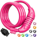 Titanker Bike Lock, 4 Feet Security Resettable Combination Coiling Bike Cable Locks With Mounting Bracket, 1/2 Inch Diameter (Pi