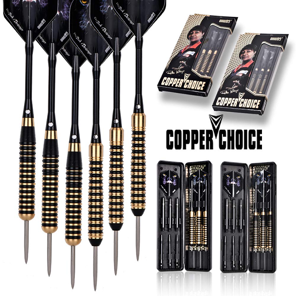 One80 ?He Dark Destroyerprofessional Steel Tip Dart 6 Barrels In Two Styles(20/22G) With Aluminum Shafts, Thick Flight, Slim Cas