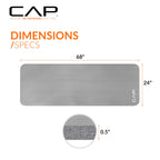 Cap Barbell High Density Exercise Mat With Strap, 68''X24'' 12Mm - Gray