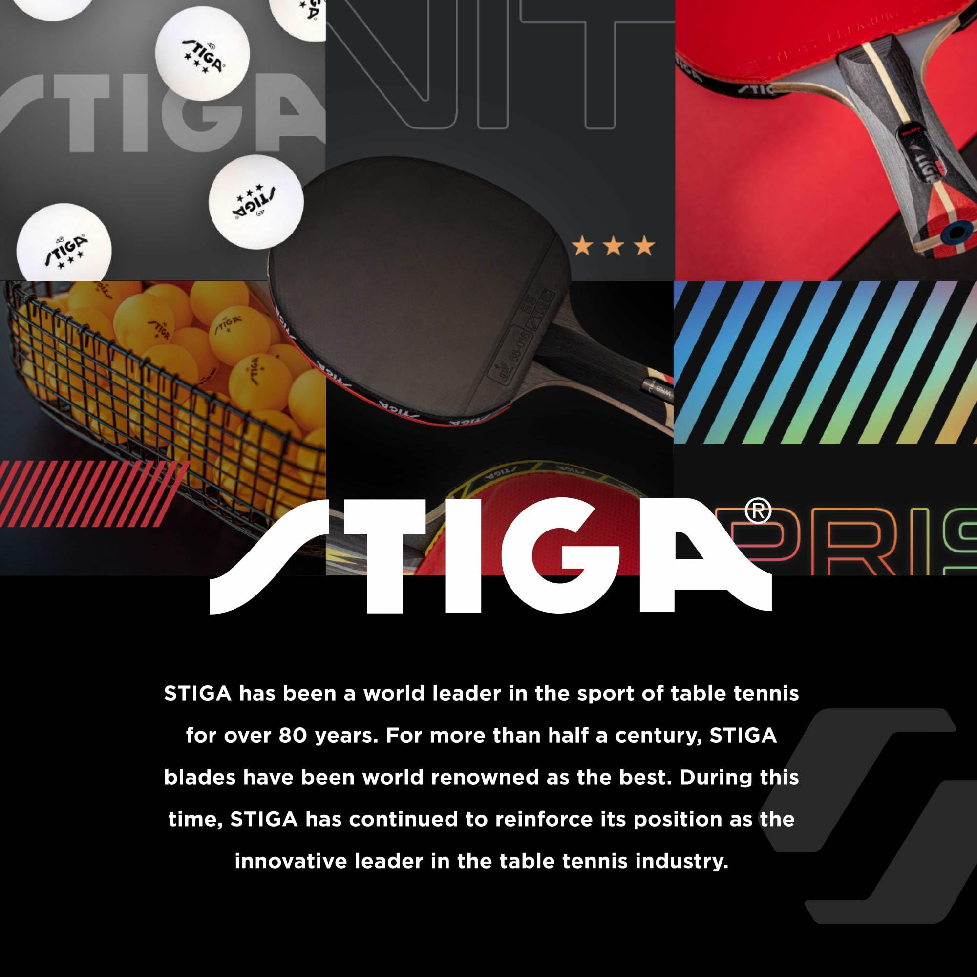 STIGA Carbon 15 - Carbon Series Indoor Ping Pong Table - 15mm Table Tennis Playfield, QuickPlay 10-Minute Assembly, Built-in Bal