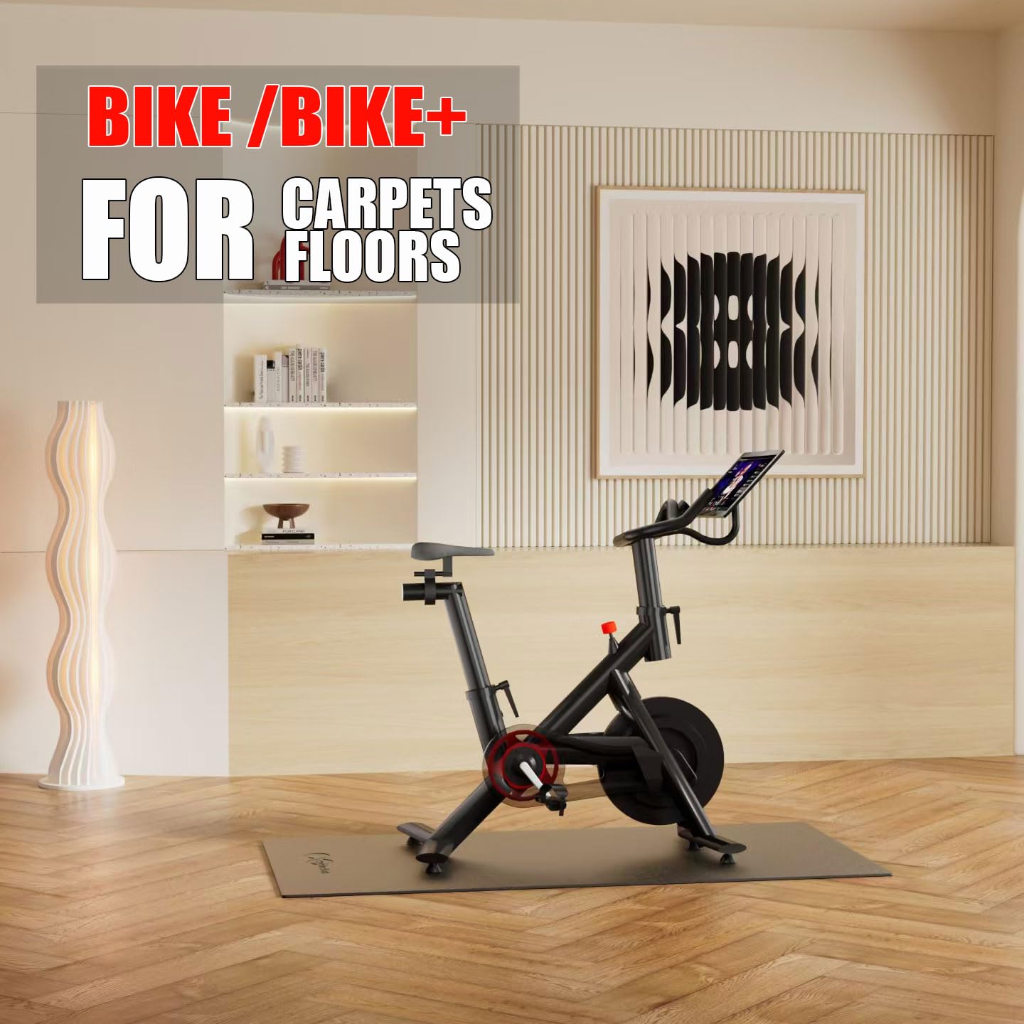Cycleclub Bike Mat Compatible With Peloton Bike Treadmill Elliptical, 6Mm Thick, Under Exercise Bike Trainer Mat Pad For Station