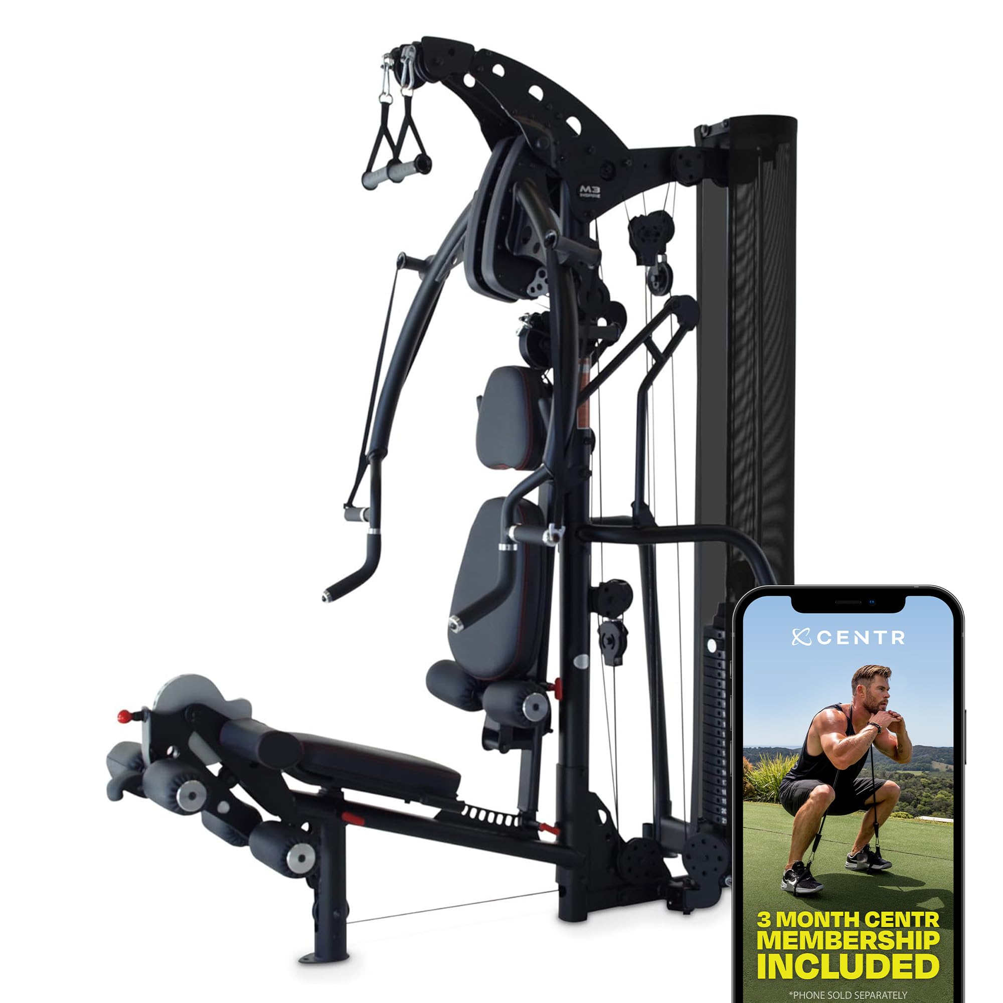 Inspire Fitness M3 Home Gym with Built in Crunch Bench - Total Body Multi Gym for Legs, Arms, Chest & Back - Smooth Full Body Wo
