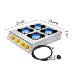 Vivicreate 4 Burner Propane Gas Stove 40000 Btu Stainless Steel Cooktop With Enamel Pan Support Electronic Ignition For Camping