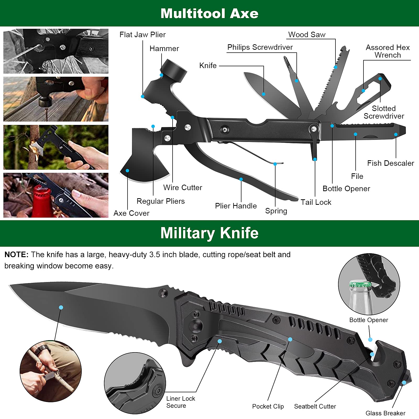 Survival Kit And First Aid Kit, 142Pcs Professional Survival Gear And Equipment With Molle Pouch, For Men Dad Husband Who Likes