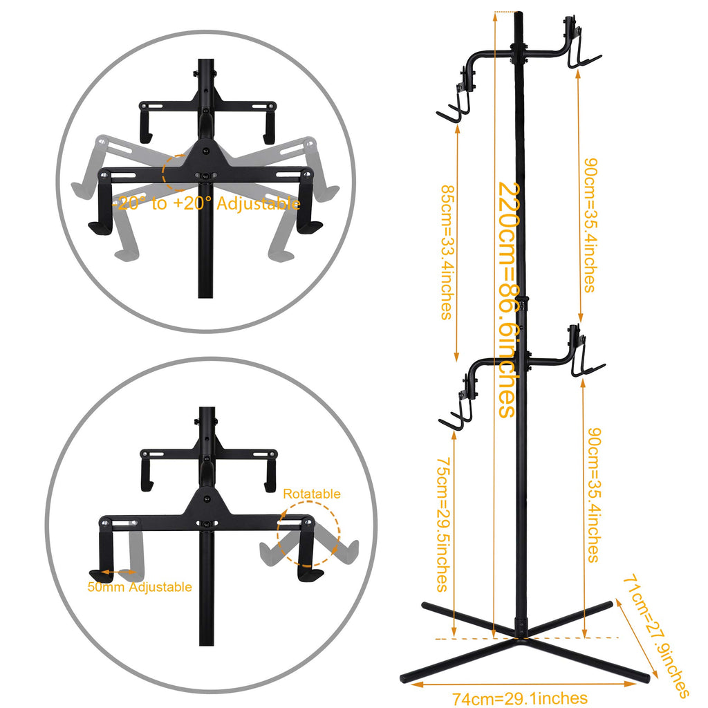 Cyclingdeal 4 Bike Bicycle Vertical Hanger Parking Rack Gravity Floor Storage Stand For Garages Or Apartments