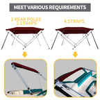 Seamander 4 Bow Bimini Top Boat Cover 4 Straps For Front And Rear Includes With Mounting Hardware(4 Bow 8'L X 54'' H X 85''-90''