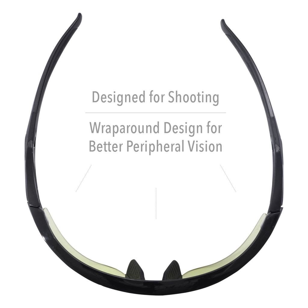 Howard Leight By Honeywell Uvex Acadia Low-Light Shooting Glasses With Uvextreme Plus Anti-Fog Lens Coating, Amber Lens (R-02215