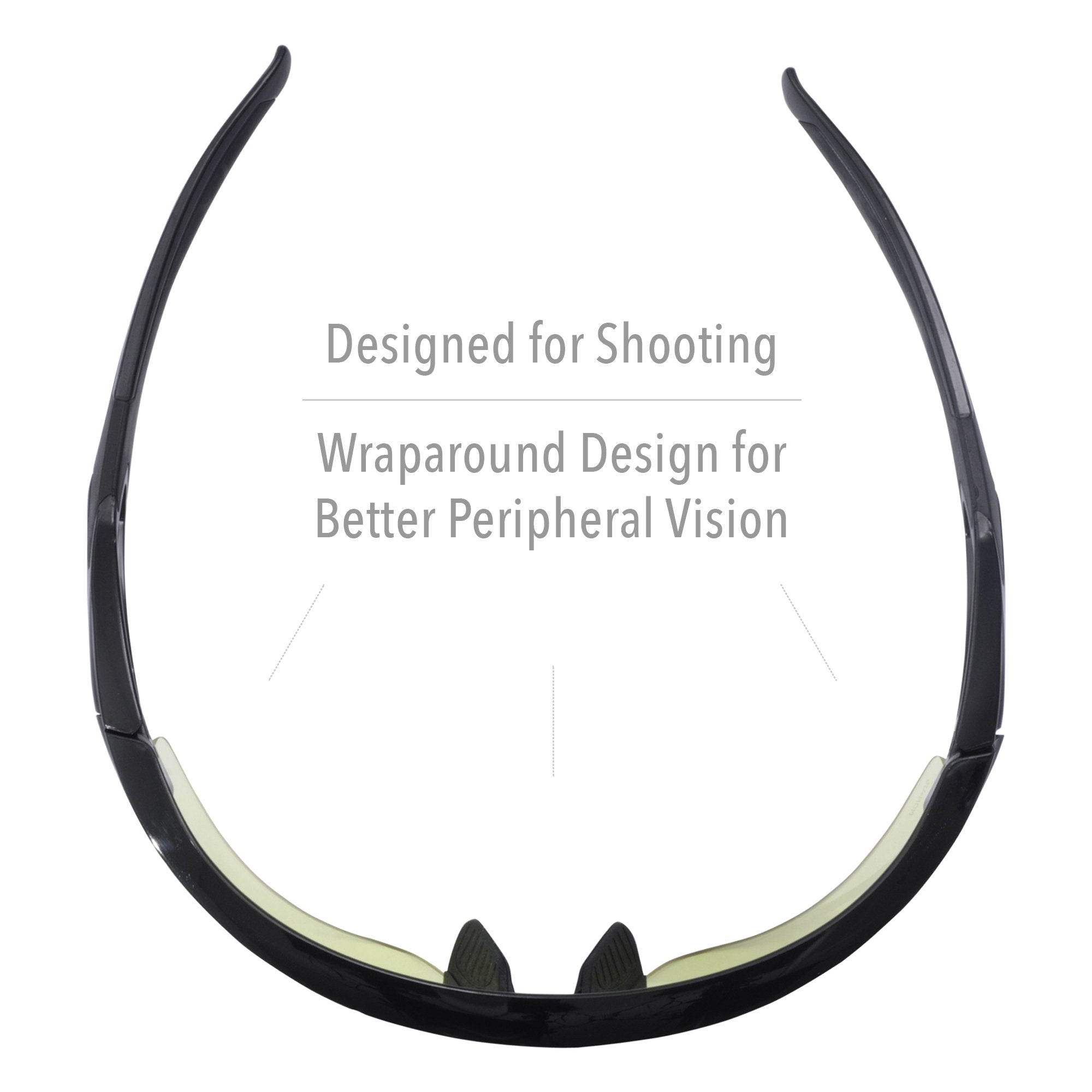 Howard Leight By Honeywell Uvex Acadia Low-Light Shooting Glasses With Uvextreme Plus Anti-Fog Lens Coating, Amber Lens (R-02215