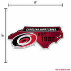 Rico Industries Nhl Carolina Hurricanes State Shape Shape Cut Pennant - Home And Living Room D  Cor - Soft Felt Ez To Hang, 18X0