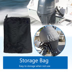 Fcouiid Canvas Outboard Motor Cover, 600D Heavy Duty Waterproof Trailerable Boat Engine Cover, Universal For Mercury, Yamaha, Su
