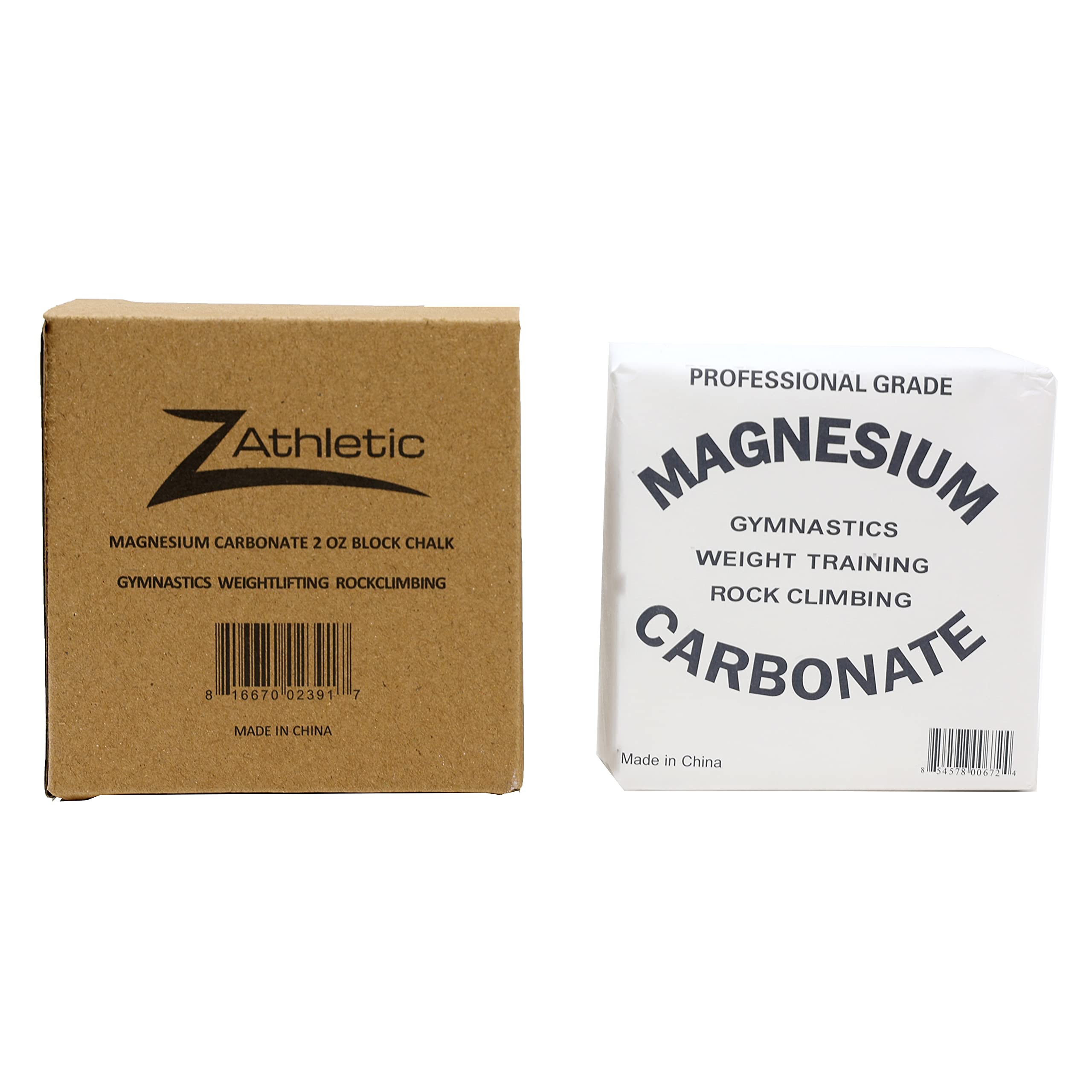 Z Athletic Chalk Block (2Oz) For Gymnastics, Weightlifting, Rock Climbing, Bouldering (Single Count)