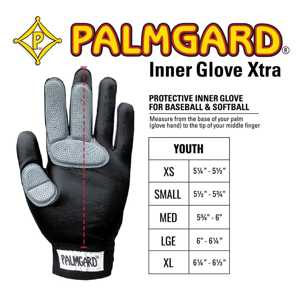 Markwort Palmgard Xtra Inner Glove, Black, Left Hand, Youth, Large