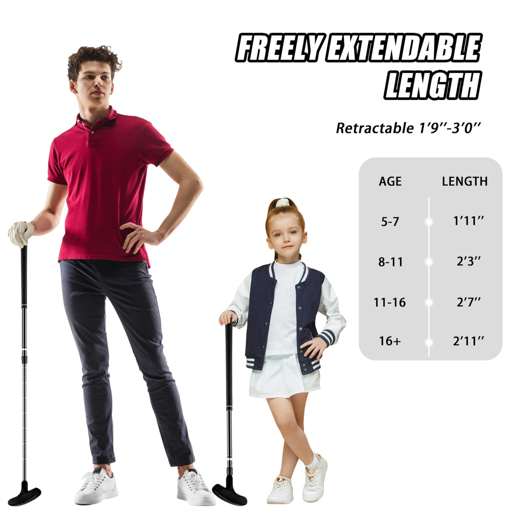 Pgm Golf Club Putter For Right Or Left Handed Golfers - 3 Pack Ambidextrous Putter For Boys And Girls - Two-Way Kids Putter, Adj