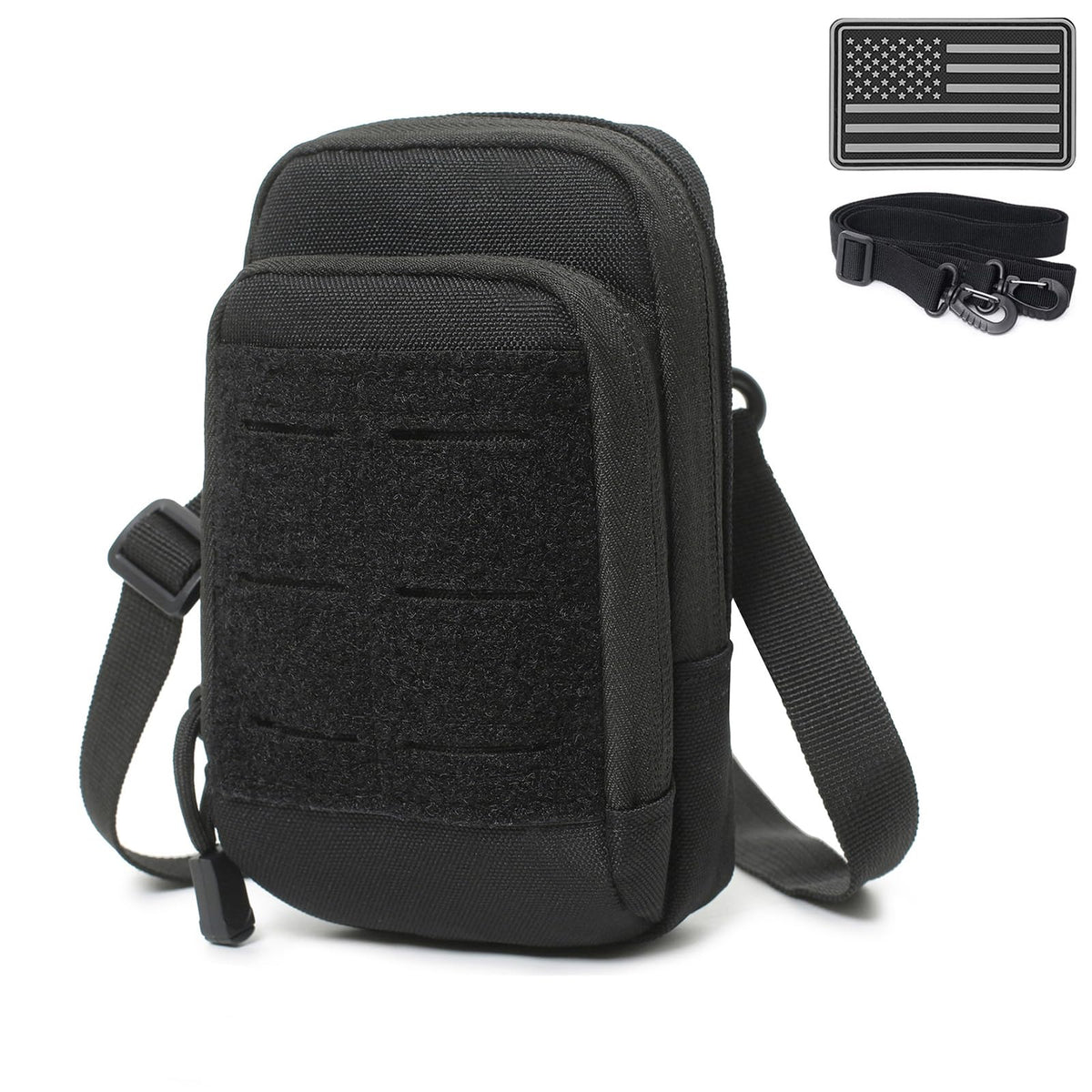 Tactical Molle EDC Pouch Cellphone Pouch Holder Utility Gadget Organizer Bag (BlackA)