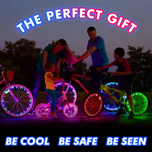 Activ Life Bike Wheel Lights - 2-Pack, Orange - Led Spoke & Tire Clip-On With Silicone Mount - 360 Visibility & Flashing Mode Fo