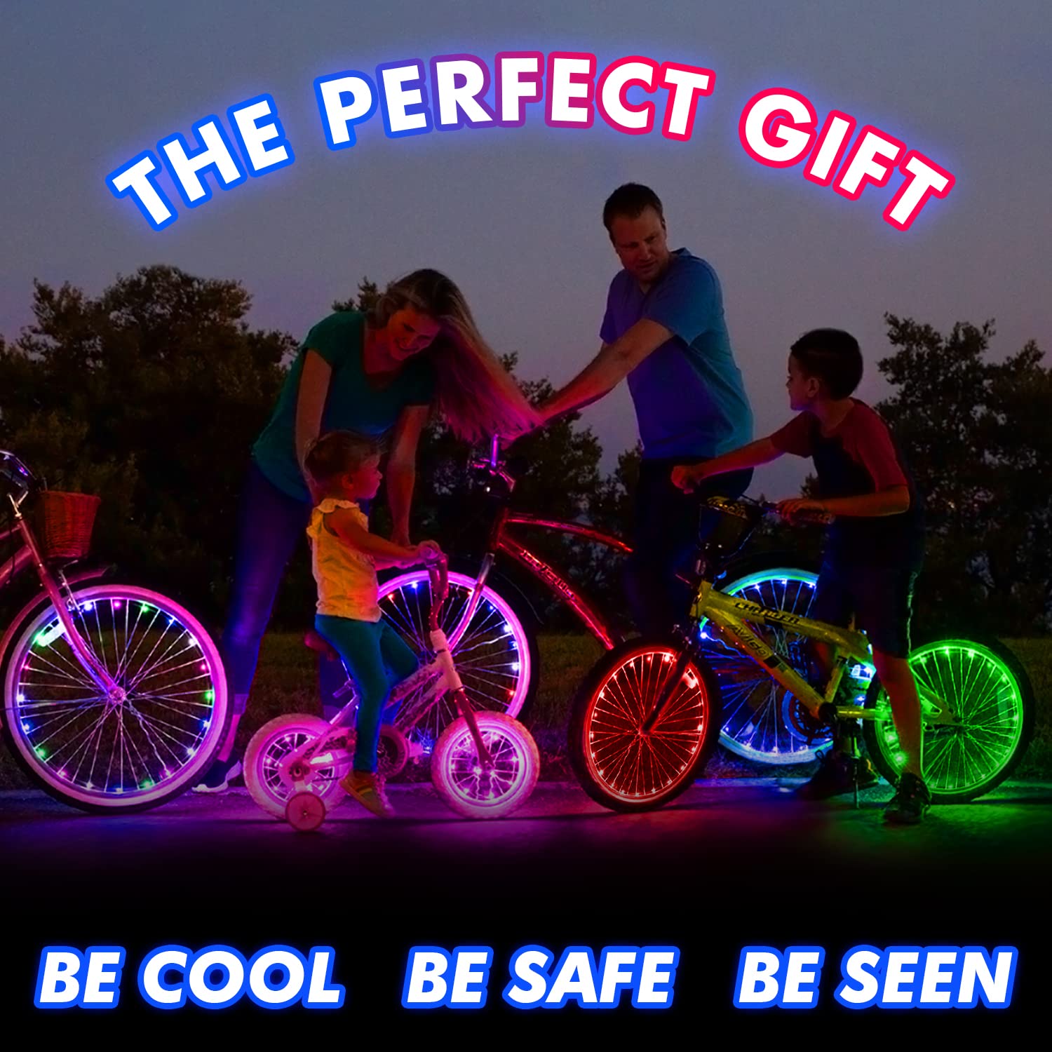 Activ Life Bike Lights, Purple, 1-Tire Pack Led Bicycle Christmas Lights For Wheels With Batteries Included, Unique For Women, B