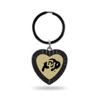 Rico Industries Ncaa Colorado Buffaloes Ncaa Rhinestone Heart Colored Keychain, Black, 3-Inches In Length