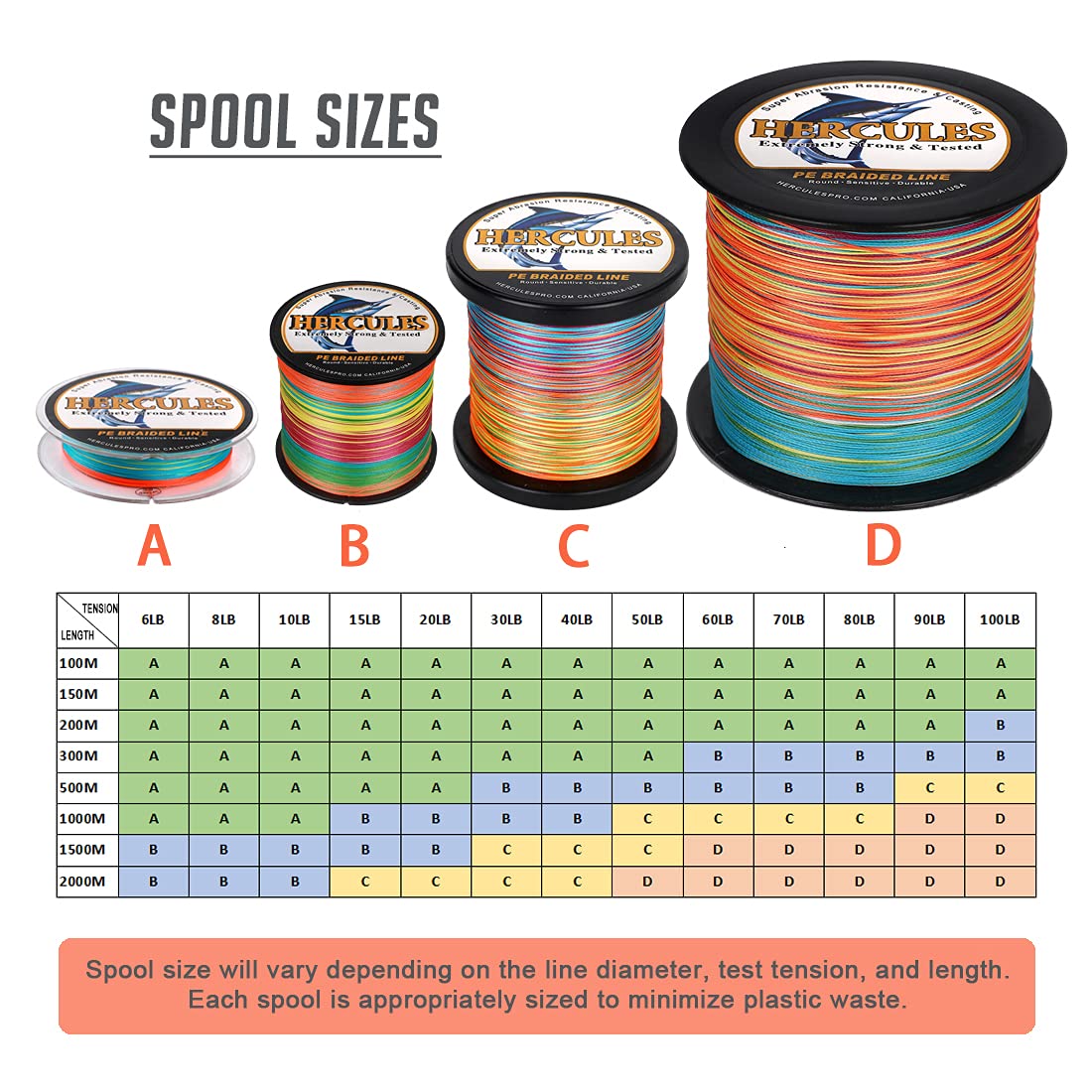 Hercules Super Strong 300M 328 Yards Braided Fishing Line 30 Lb Test For Saltwater Freshwater Pe Braid Fish Lines 4 Strands - Mu