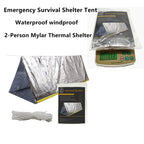 Emergency Survival Shelter Tent, 59 X 98.4Inch Waterproof 2-Person Mylar Thermal Shelter Tent For Hiking Camping (Silver)