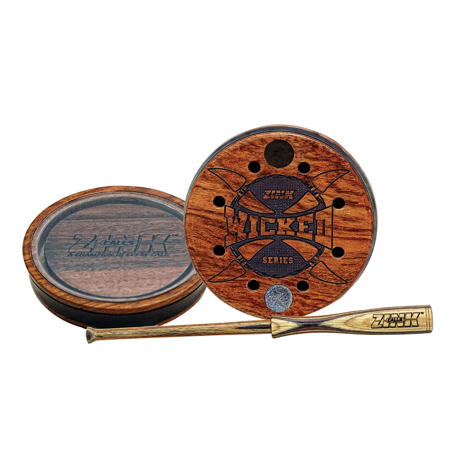 Zink Wicked Series Hunting Pot Turkey Call | Wood/Acrylic Durable Weatherproof Traditional Design Hand-Tuned Soft Close-Range Ca