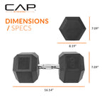 Cap Barbell Cap 80 Lb Coated Hex Dumbbell Weight, New Edition, Black, (Sdris-80)