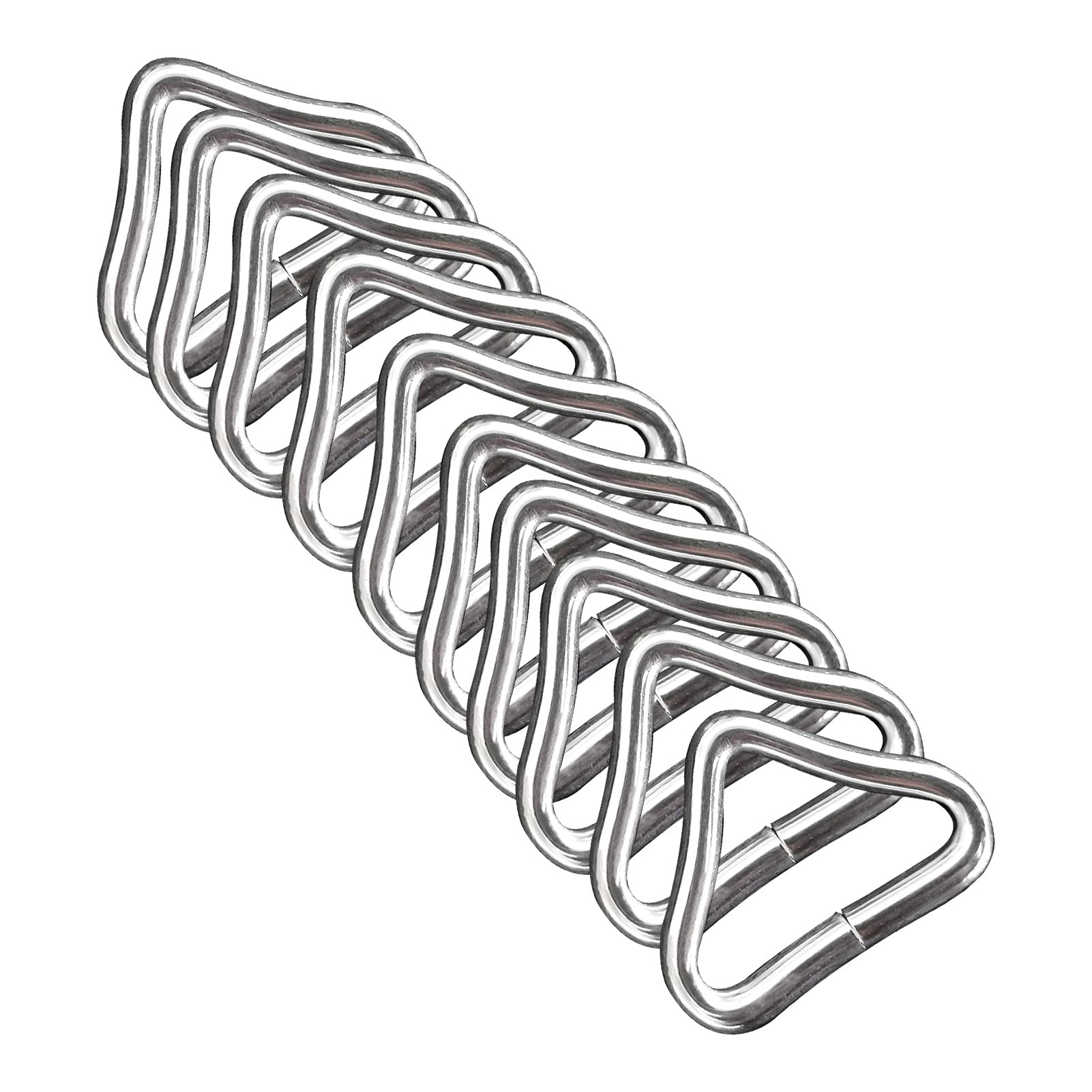 Mofuca 10Pcs Triangle Rings, Trampoline Mat Triangle Rings Trampolines Accessories V-Rings, Quick Connected(Triangle Ring)