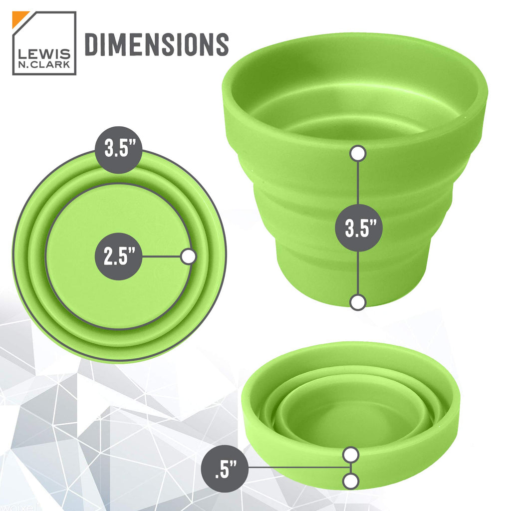 Lewis N. Clark Luggage Silicone Travel Cup, Green, One Size