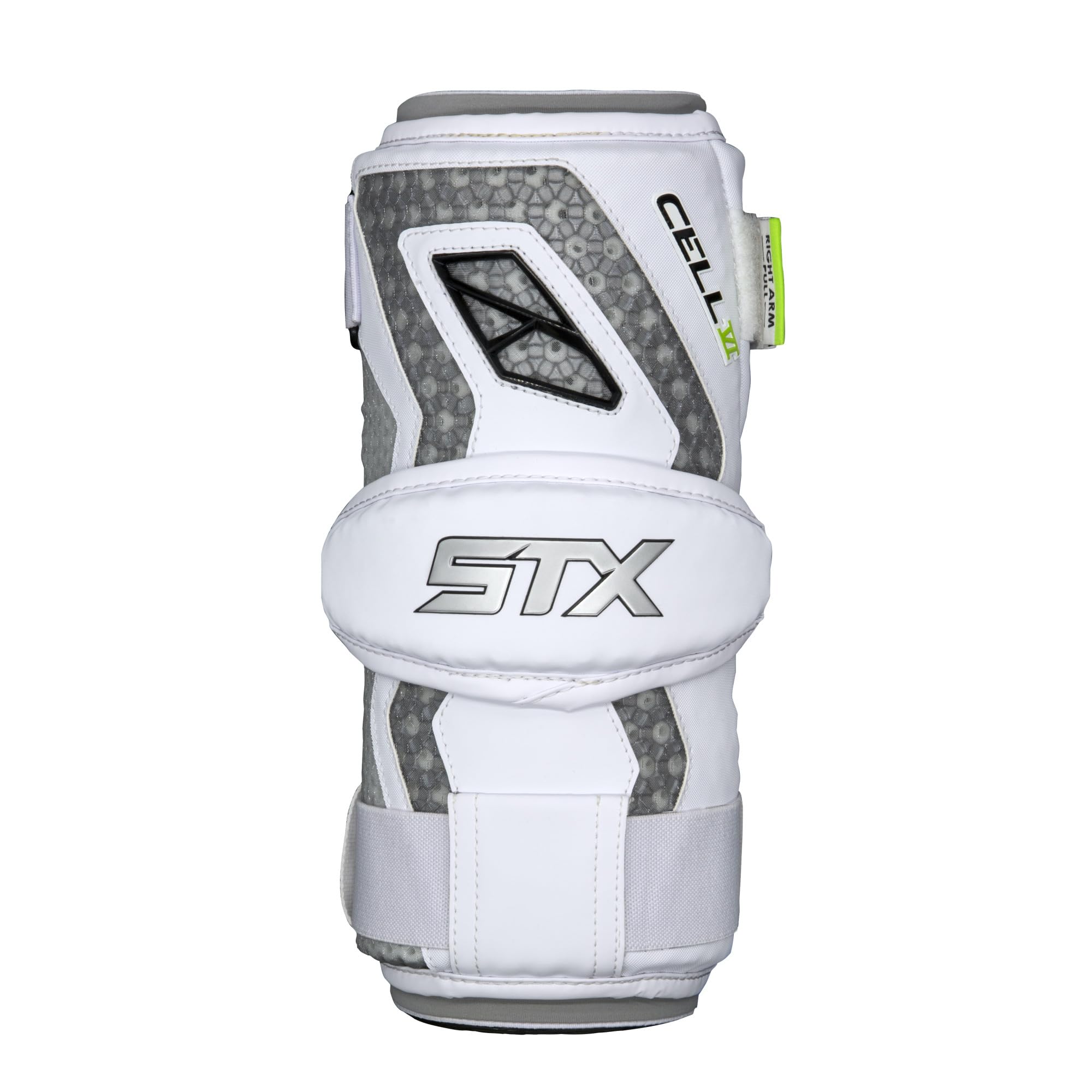 STX Cell VI Lacrosse Arm Pads, Extra Large, White, Pair