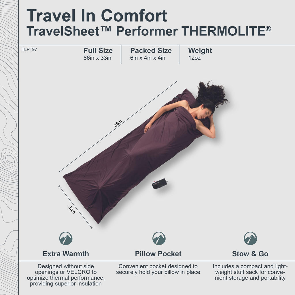 Cocoon Inlet Travelsheet Performer Brown/Purple
