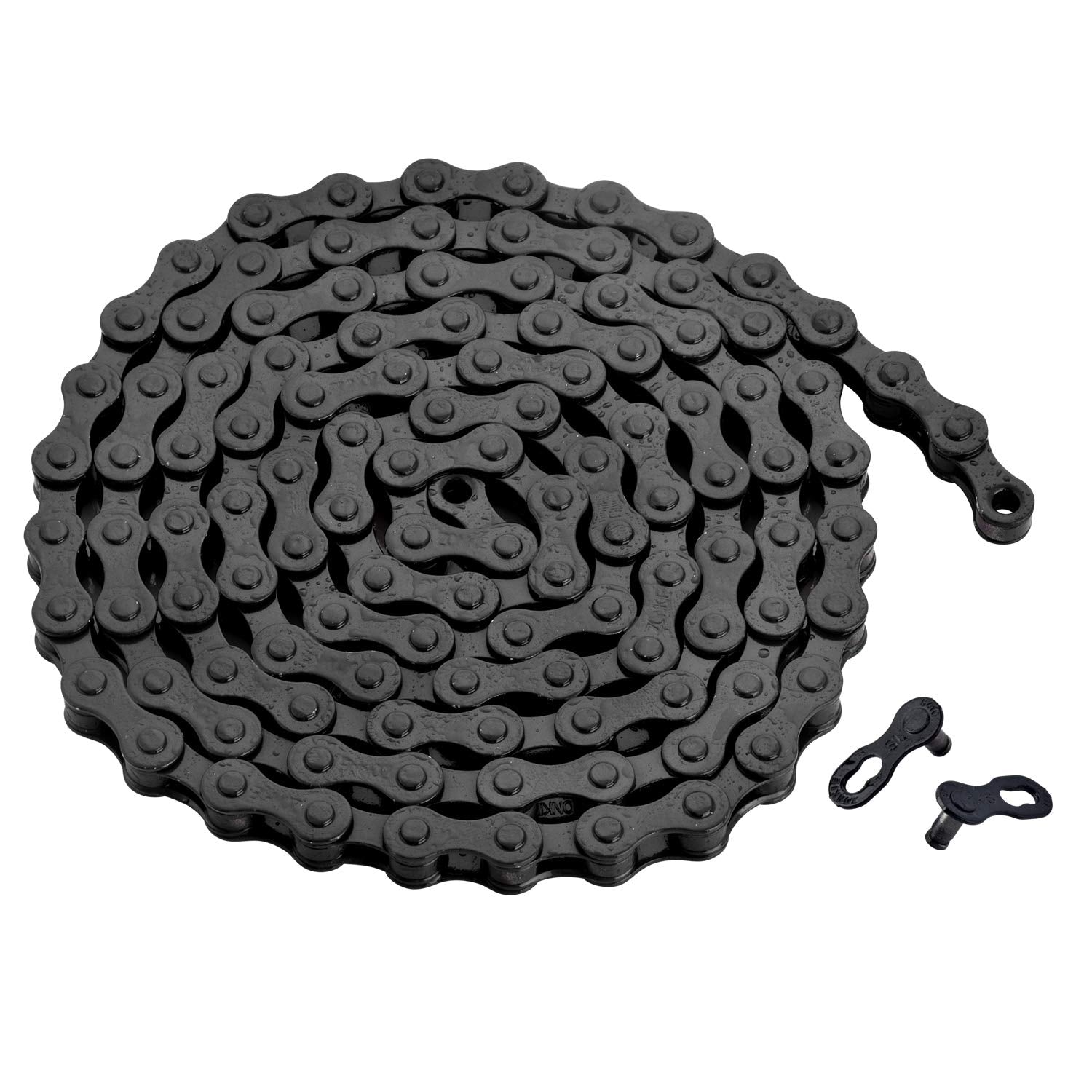 Zonkie Single-Speed Bicycle Chain 1/2 X 1/8 Inch 116 Links (Black, 1/2'' 1/8'' 116 Links)