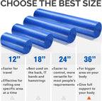 Yes4All Blue - 36In Foam Rollers For Muscle Massage, Soft-Density Round Pe Foam Roll For Yoga Exercise & Physical Therapy