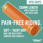 Bw Mtb Bike Grips - Comfortable And Grippy 130Mm Bicycle Handlebar Grips - Black