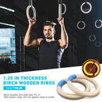 Gonex Gymnastic Rings With Adjustable Number Straps, Crossfit Rings For Gym, Workout, Exercise, Outdoor Training, Quick Install