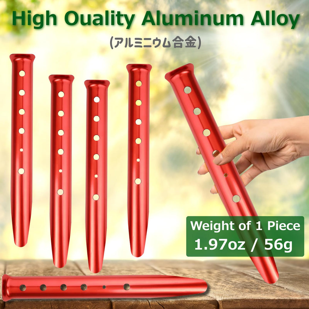 Azarxis Snow Sand Tent Stakes Pegs Aluminum U-Shaped Lightweight Heavy Duty Ground Nails For Beach Shade Canopy Camping Hiking B