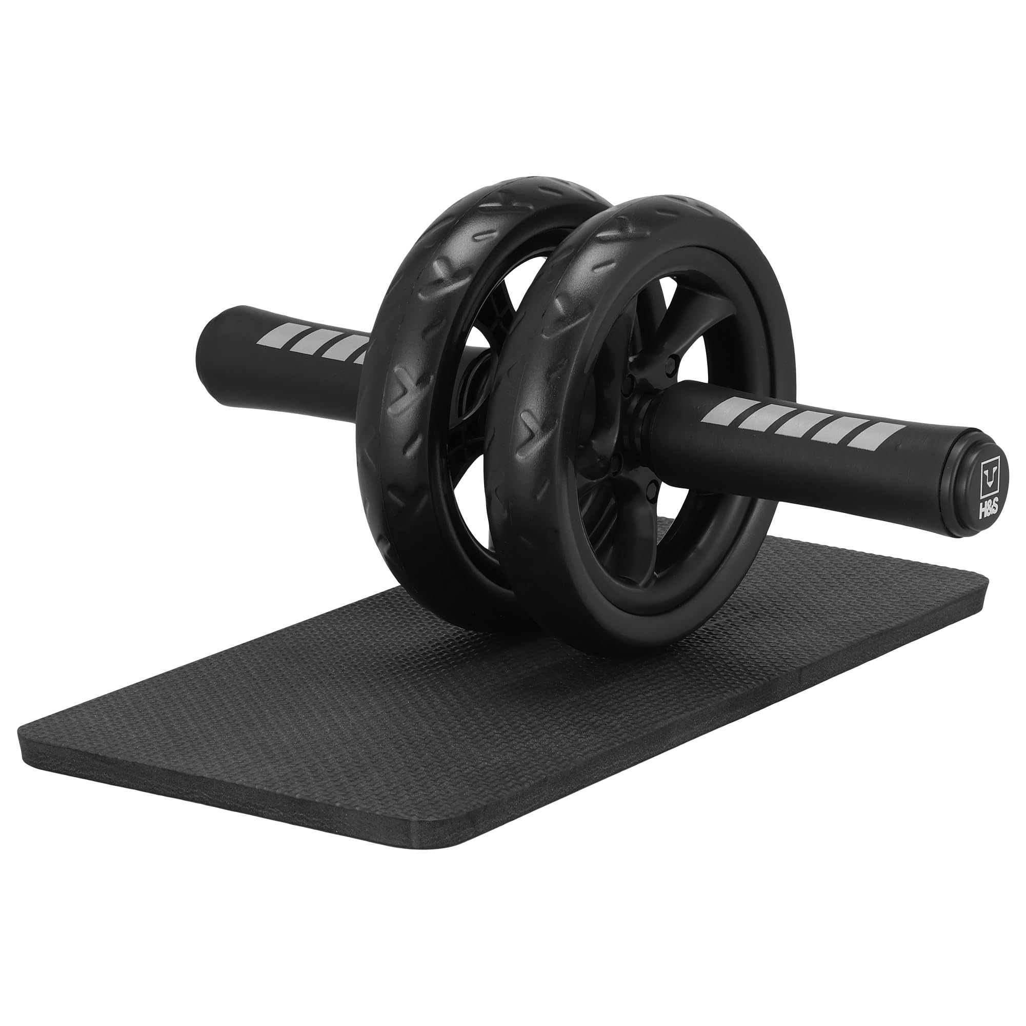 H&S Ab Roller Wheel For Abs Workout - Abdominal Core Exercise Equipment With Extra Thick Knee Pad Mat - Wdual Glide Wheels