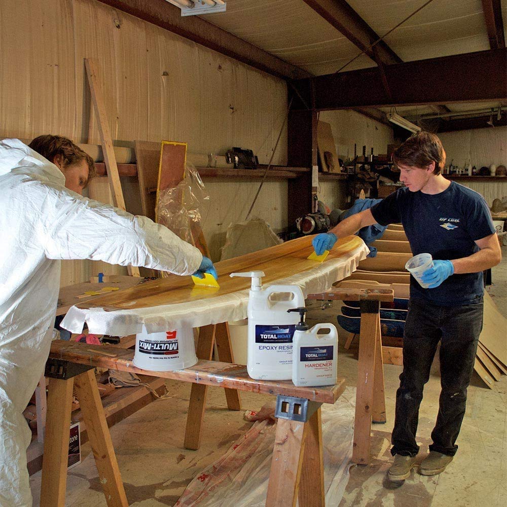 Totalboat 5:1 Epoxy Resin Kit (Quart, Fast Hardener), Marine Grade Epoxy For Fiberglass And Wood Boat Building And Repair, Clear