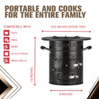 Supply Rocket Stove - Camping Wood Stove For Emergency Preparedness, Survival, Off Grid Living Supplies - Portable Wood Burning