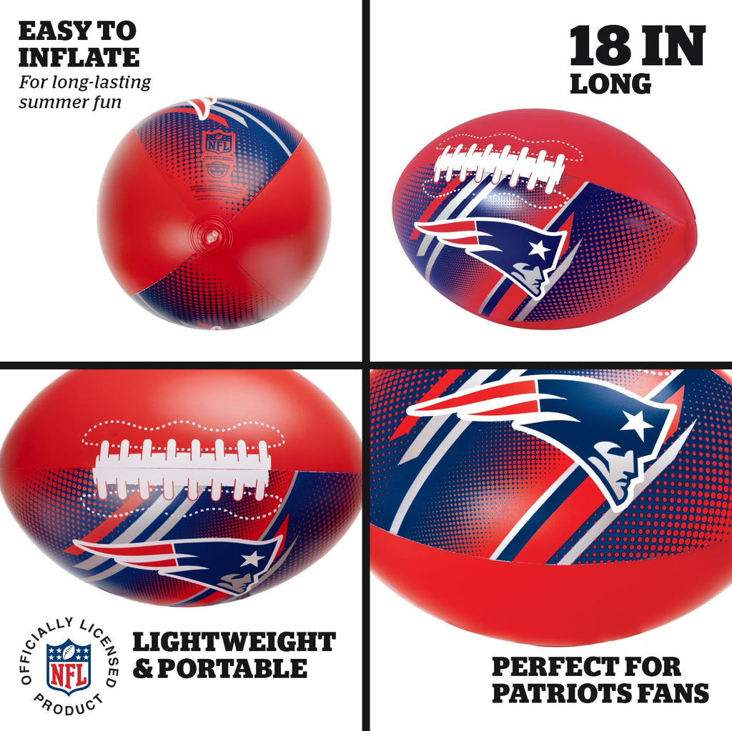 Bigmouth New England Patriots 18    Inflatable Pool Football Officially Licensed Nfl Fan Gear Merchandise Beach Ball Games For A