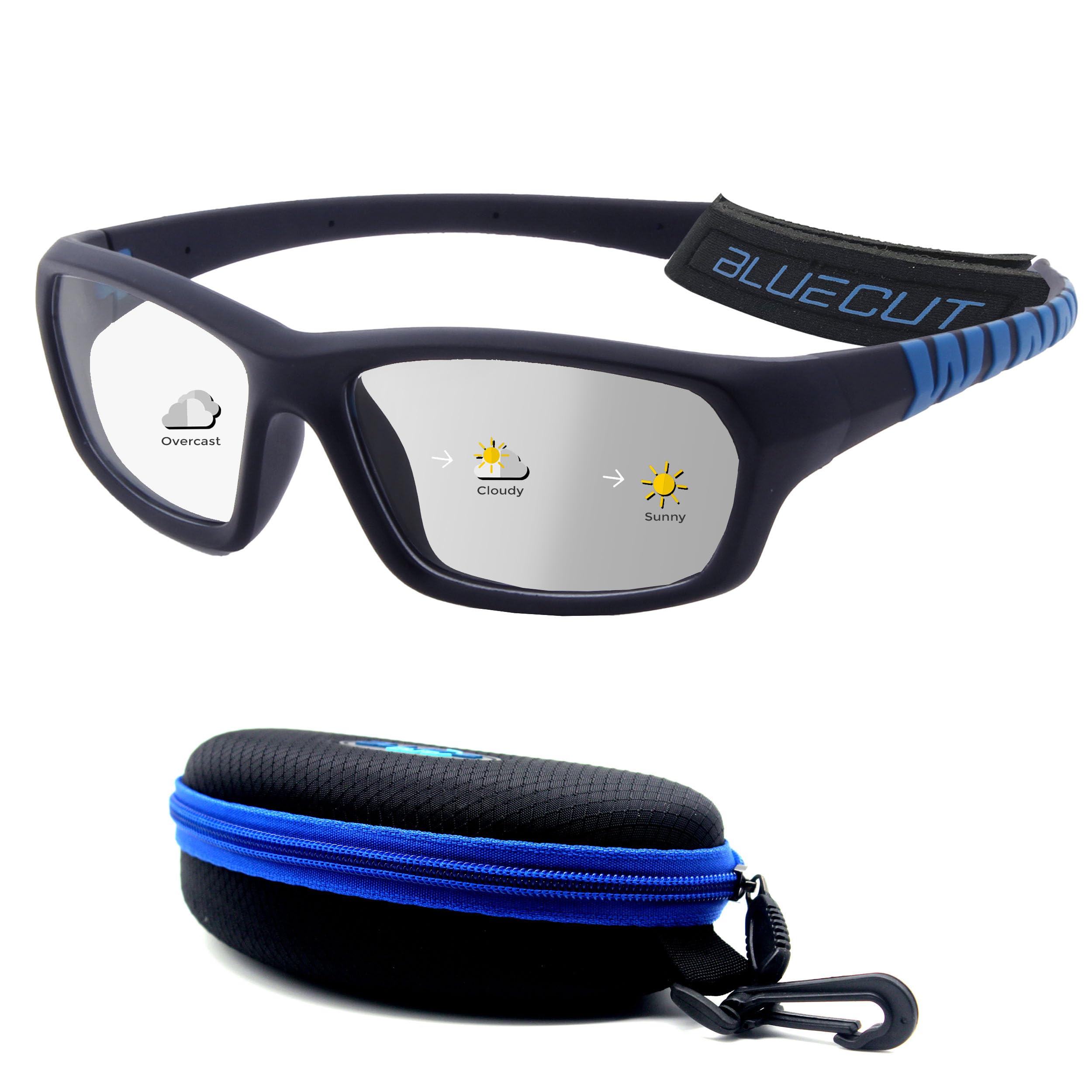 BLUE CUT Sports Protection Goggles, Photochromic Lenses Safety Glasses for Basketball, Pickleball and Outdoor Sports