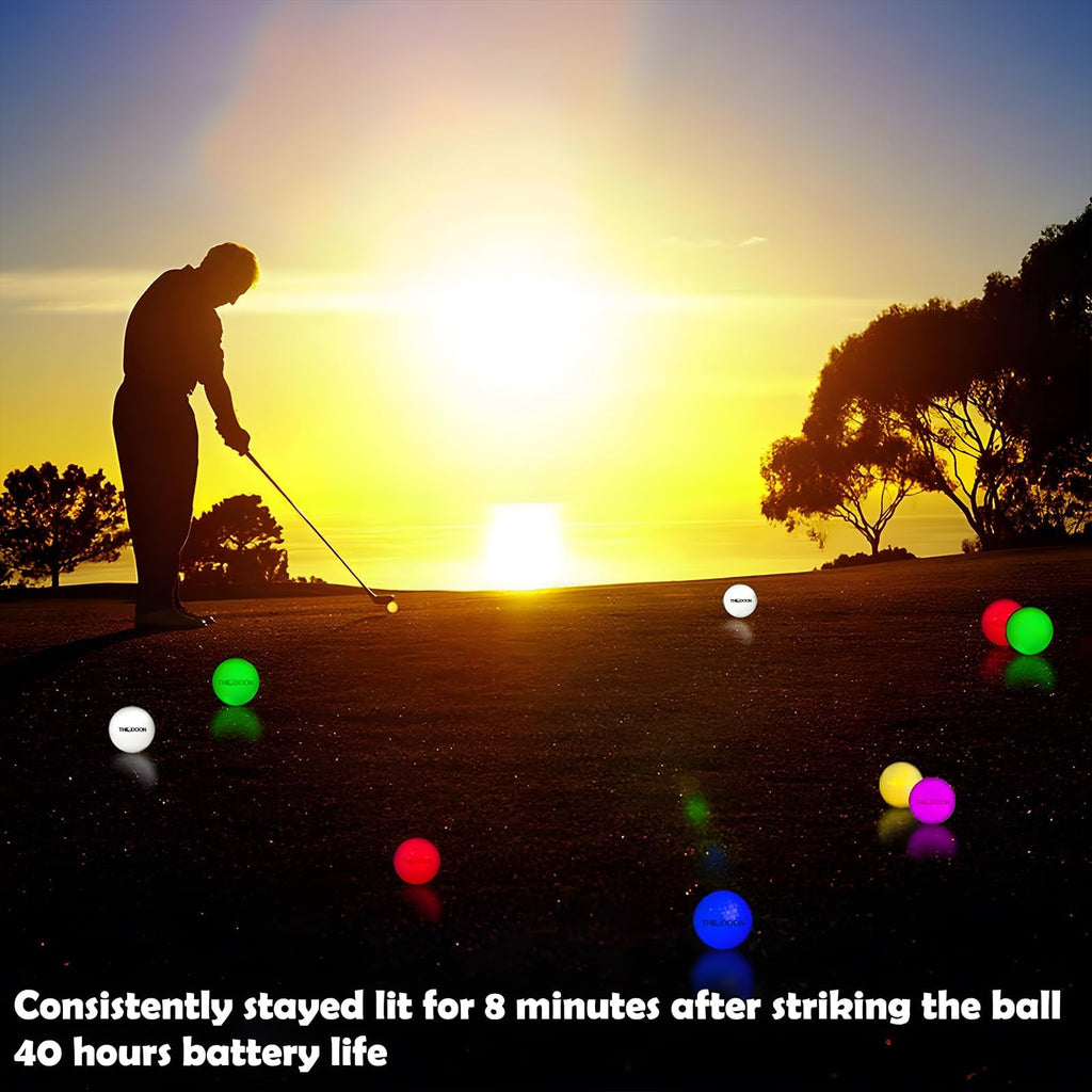 Thiodoon Glow In The Dark Golf Balls Light Up Led Golf Balls Night Golf Gift Sets For Men Kids Women 3 Pack