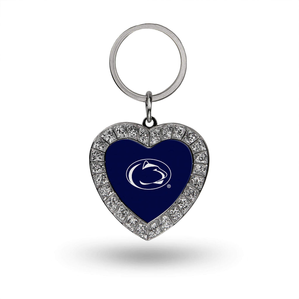 Rico Industries Ncaa Penn State Nittany Lions - Psu Bling Heart Key Chain 1.38 X 3-''