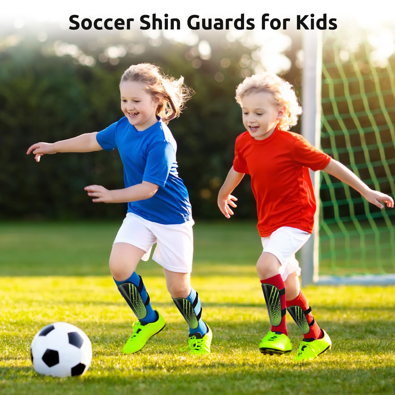 Shin Guards Soccer Youth Kids - Shin Guard For Boys Girls Teenagers 2-18 Years Old - Football Shin Pads Protection Equipment Wit