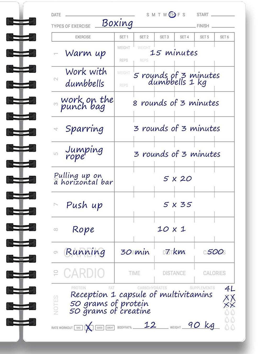 Undated Fitness Log Book & Workout Planner - Designed By Experts Gym Notebook, Workout Tracker, Exercise Journal For Men Women