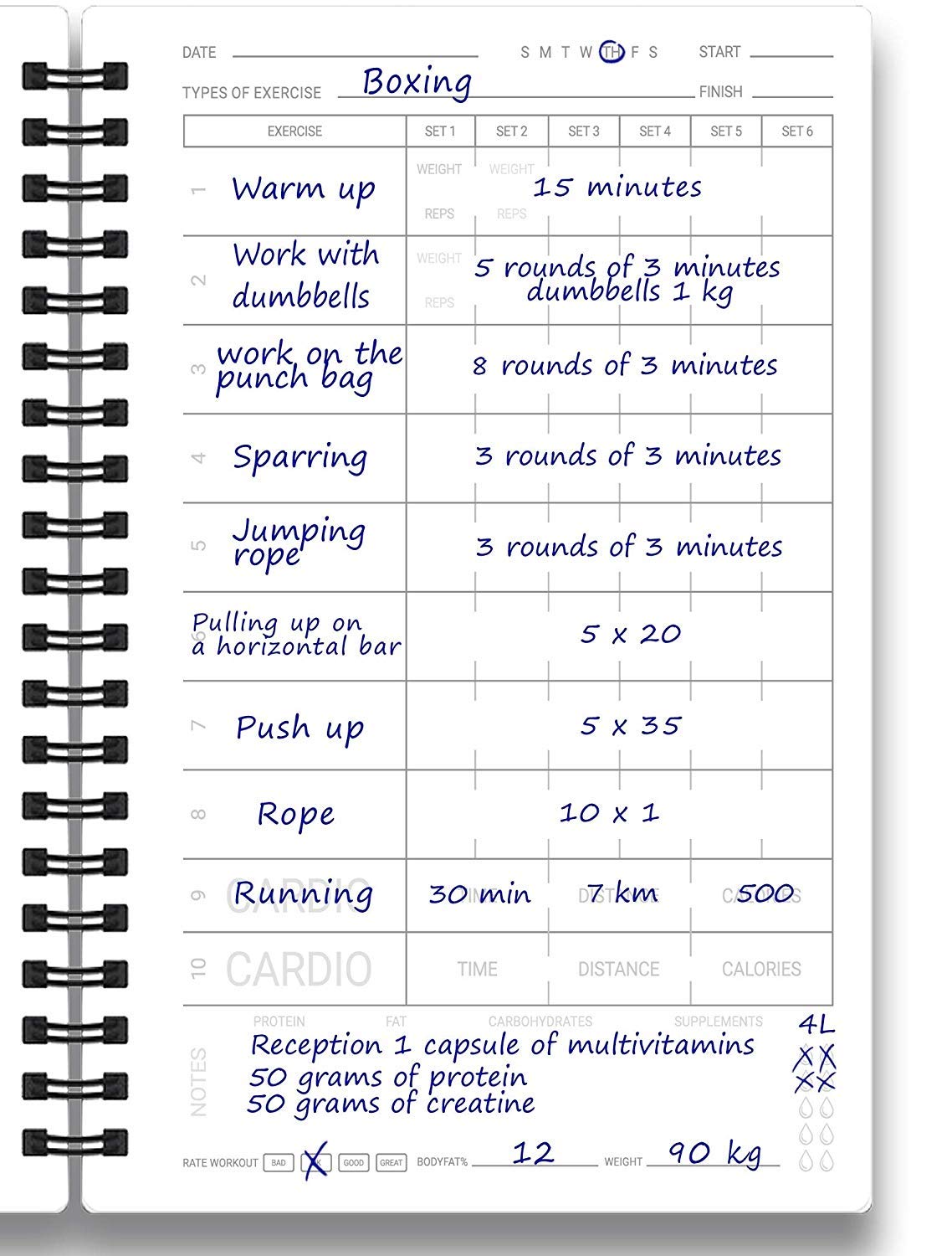 Undated Fitness Log Book & Workout Planner - Designed By Experts Gym Notebook, Workout Tracker, Exercise Journal For Men Women