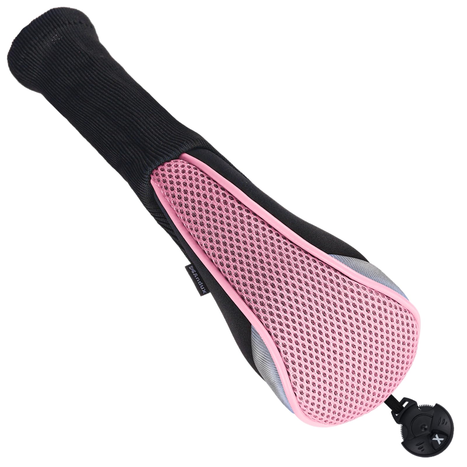 Andux 3Pcs/Pack Long Neck Golf Hybrid Club Head Covers Dial No. Tag Ctmt-02 Pink