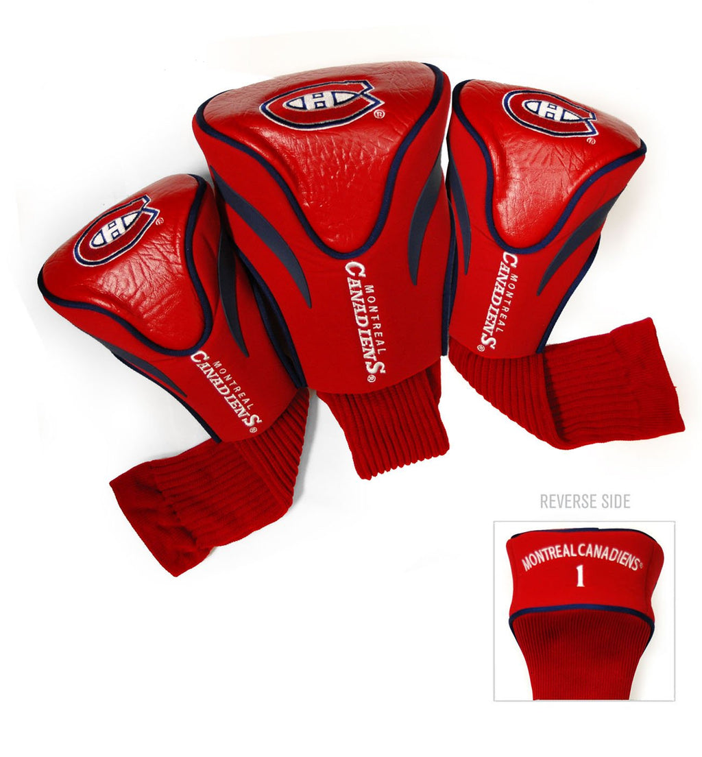 Team Golf Nhl Montreal Canadiens Contour Golf Club Headcovers (3 Count) Numbered 1, 3, & X, Fits Oversized Drivers, Utility, Res