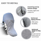 Savvycraft Heavy Duty Outboard Motor Cover, Waterproof 600D Polyester Full Size Boat Engine Cover For Motor Up To 8-15 Hp Gray C