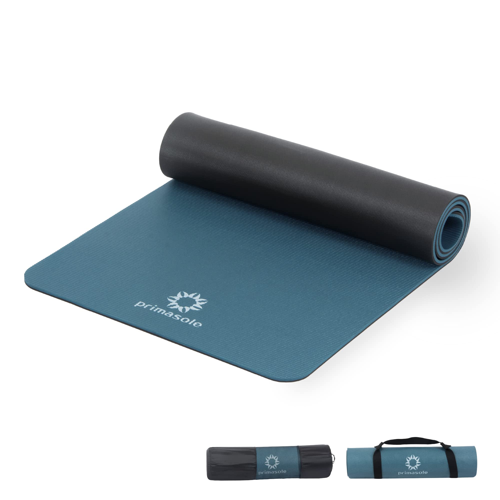 Primasole Yoga Mat Eco-Friendly Material 1/2(10mm) Non-Slip Yoga Pilates Fitness at Home & Gym Twin Color Jango Green/Black PSS9
