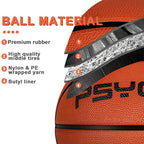 Wisdom Leaves Kids Youth Basketball Size 5 (27.5'') Rubber Indoor Outdoor Basketball For Child Boy Girls Teen Park Backyard Pool